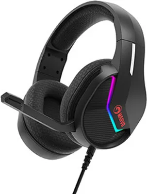 Zdjęcie produktu dla Marvo H8618, słuchawki z mikrofonem, regulacja głośności, czarna, 2.0, podświetlane, USB