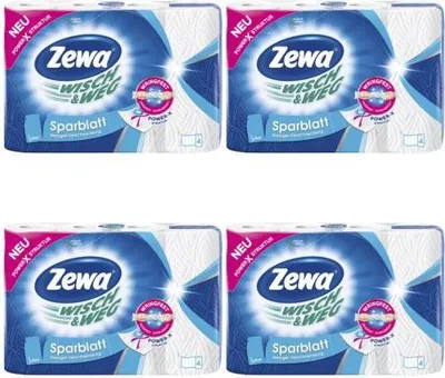 Produktbild von Zewa Wisch & Weg Küchenrolle Sparblatt Nassfest 4 x 74 Tücher  4 er pack