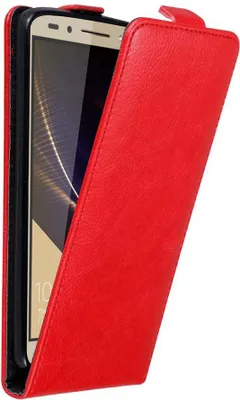 Produktbild von Cadorabo Hülle für Honor 7 Schutz Hülle in Rot Flip Etui Handyhülle Case Cover