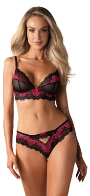 Produktbild von Obsessive – Tulia 2-teiliges BH-Set – Schwarz/Rosa