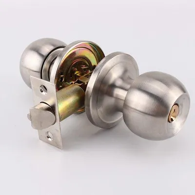 Produktbild von Innensperrholme mit Schloss, Inn- und Außentürschloss, Standardkugel, Satin-Nickel
