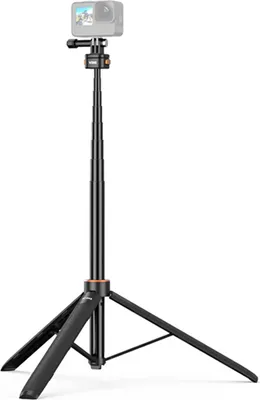 Produktbild von AC-04s 160 cm/63 Zoll ausziehbarer Selfie-Stick-Stativstaender mit magnetischem Schnellverschluss-Montagekopf Ersatz fuer GoPro Hero 13/12/11/10 DJI OSMO Action 3/2 Vlog Live-Streaming Selfie-Zubehoer