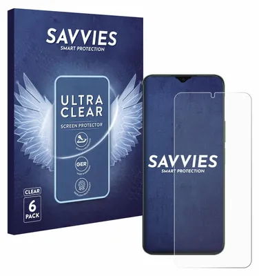 A product shot of a phone screen protector packaging and the screen protector itself.