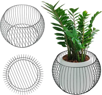 Produktbild von Gabionen Pflanzkübel - Garten Pflanzgefäß - Verzinkter Stahl - 53 cm - Wetter- & korrosionsbeständig - Silber