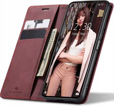 Obrázek produktu pro Pouzdro s klopou na telefon SPACECASE Wallet pro Xiaomi Mi 11 Lite/5G NE Červená