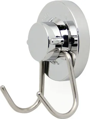 Produktbild von 1er Pack Edelstahl Saugnapfhaken, Badetuch, Heavy Duty Haken hält bis zu 6.8Kg Saugnapf Wandhaken, Küche und Bad Vakuum Saughaken Saugbügel, 1 Double Hook