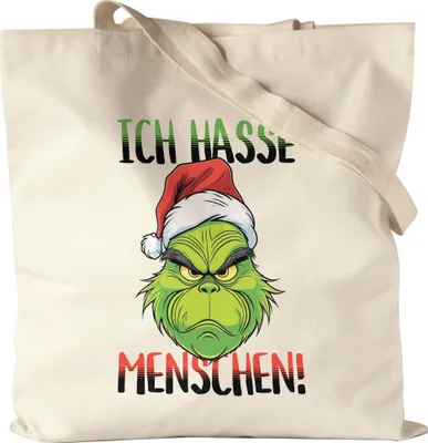 Produktbild von Ich Hasse Menschen Jutebeutel Anti Weihnachten Ich hasse Weihnachten Mi Mi Mi Halts Maul