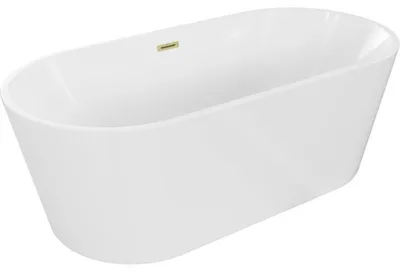Obrázek produktu pro Mexen Luna volně stojící vana 150 x 75 cm, bílá, přepad zlatý kartáčovaný - 52031507500-55