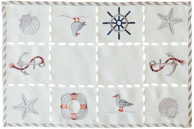 Produktbild von Tischdeckchen NINA maritime Stickerei & Cutouts Polyester 30 x 45 cm