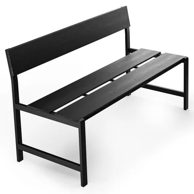 Produktbild von di volio Gartenbank ITRI - Schwarz, Sitzbank in Holzoptik, wetterfest, 130 cm