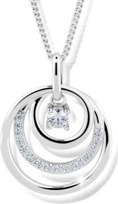 Image de Magnifique collier en argent J328CZ-W (chaîne, pendentif)