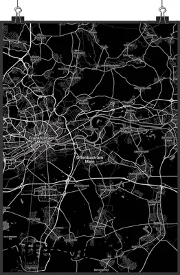 Produktbild von Mr. & Mrs. Panda Bild Offenbach DIN A0 - Geschenk, Wanddekoration, Wandbild, Posterdruck, Stadt Dorf Karte Landkarte Map Stadtplan, drucke, wanddeko