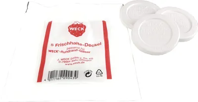 Produktbild von Weck 8500.20250, Dosendeckel, Weiß, 5 Stück(e), Kunststoff, 10 cm