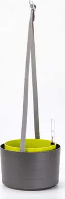 Produktbild von Plastia | Hängende Pflanzkübel Berberis 30x20 cm - Grau - Selbstbewässernd - Ideal für Balkon