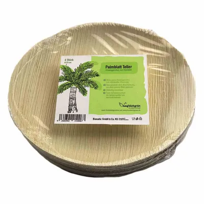 Produktbild von Teller rund 23 cm 6 Stück Palmlaub-Geschirr