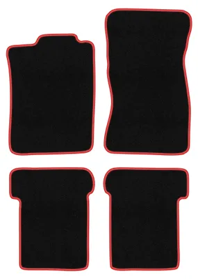 Image de Tapis de sol en moquette pour Volkswagen Corrado 1988-1994 (coupé) – jeu 4 pièces, noir/rouge, sur mesure – Wielganizator CARLUX