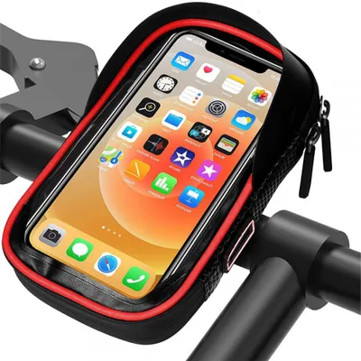 Produktbild von Fahrrad-Handyhalterung, Fahrradrahmentasche, Lenkertasche, wasserdichte Handyhülle, Fahrradzubehörtasche, empfindlicher Touchscreen