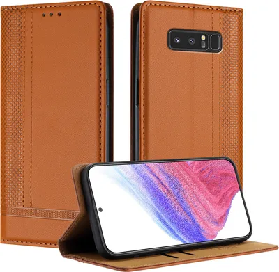 Obrázek produktu pro Pouzdro pro Samsung Galaxy Note 8 kožené flipové pouzdro s funkcí stojánku Hnědý