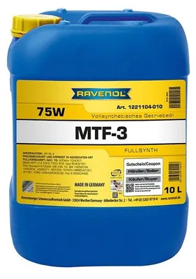 Produktbild von RAVENOL 1221104-010-01-999 MTF-3 Getriebeöl Vollsynthetiköl 75W für Schaltgetriebe 10L