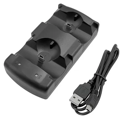 Produktbild von PlayStation 3 Controller-Ladestation 2-in-1 mit LED-Anzeige, kompatibel mit PlayStation PS3/MOVE Controller
