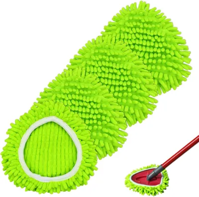 Produktbild von 4 Stück Flachwischtuch - passend für Vileda/O-Cedar Easywring - Waschbar und wiederverwendbar - 360° drehbare Köpfe für alle Bodenarten