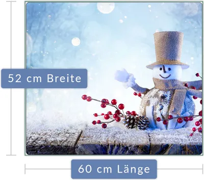 Produktbild von Herdabdeckplatte Abdeckung Glaskeramikkochfeld Abdeckplatte 1-Teilig 60x52 Weihnachten