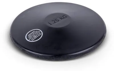 Produktbild von HAEST Trainingsdiskus aus schwarzem Gummi - 1,25 kg - Hallendiskus