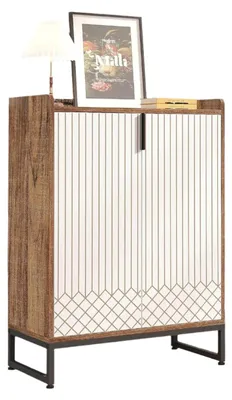 Image de Armoire à chaussures - Rangement à chaussures - Étagère à chaussures - Meuble à chaussures - Organisateur - Cinq compartiments spacieux
