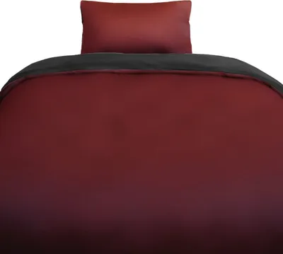 Produktbild von Einfarbige Wendebettwäsche 100% Baumwolle Satin mit Reißverschluss für Einzel- und Doppelbett Bordeaux/Anthrazit 135 x 200 cm + 80 x 80 cm
