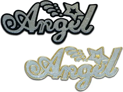 Produktbild von Angel Glitzer - Aufnäher, Bügelbild, Aufbügler, Applikationen, Patches, Flicken, Zum Aufbügeln, Größe: 10 x 5,5 cm