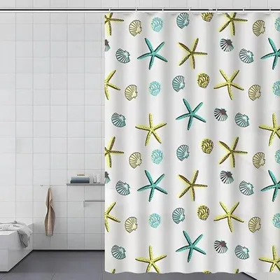 Produktbild von Famanu Duschvorhang 200 x 220 cm – wasserdicht, schimmelresistent, antibakteriell + 12 Ringe (weiß)