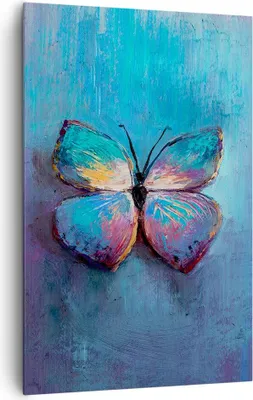 Produktbild von Bild auf Leinwand - Leinwandbild - Einteilig - Handschriftlich Schmetterling Blau - 80x120cm - Wand Bild - Wandbilder - Leinwanddruck - Wanddekoration - Leinwand bilder - Wandbild - PA80x120-4470
