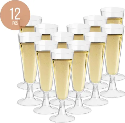 Produktbild von OTIX Kunststoff Champagner Gläser Wiederverwendbar 12 Stück 150ml Transparent Kunststoff