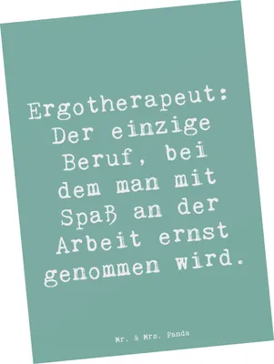 Produktbild von Mr. & Mrs. Panda Postkarte Spruch Ergotherapeut Geschenk - Meeresbrise - Berufsstolz, bildkarte, Berufsliebe, Postkarten, Ansichtskarte, Humor, Berufe, Berufsprodukte