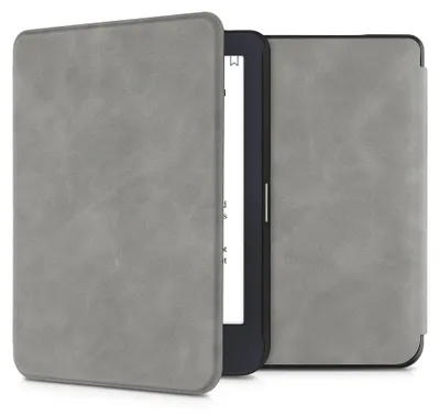 Produktbild von kwmobile Hülle kompatibel mit Tolino Shine 3 - Kunstleder eReader Schutzhülle Cover Case - Grau