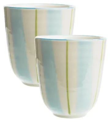 2er-Set Kaffeebecher, Blau, 150 ml, Steingut, spülmaschinengeeignet