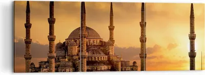 Produktbild von Bild auf Leinwand - Leinwandbild - Sonnenuntergang istanbul türkei reise - 120x40cm - Wand Bild - Wanddeko - Leinwanddruck - Bilder - Kunstdruck - Leinwand bilder - Wandkunst - CA120x40-2846