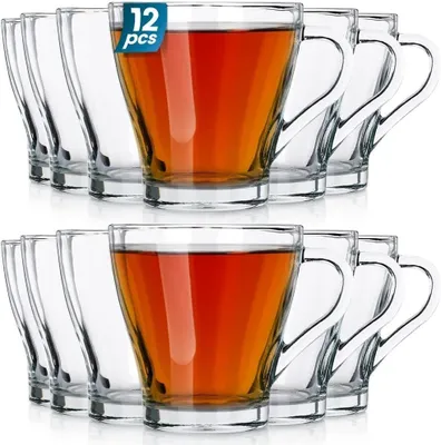 Obrázok produktu pre Sada 6 sklenených šálok s rúčkou, objem 280 ml