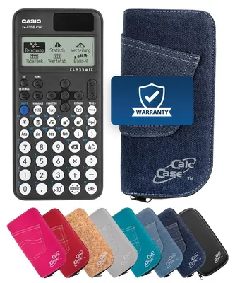 Produktbild von Casio FX-87 DE CW Taschenrechner mit Schutztasche dunkelblau