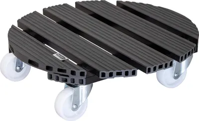 Produktbild von Pflanzenroller WPC Ø 385 x 11 cm - terrakotta - für drinnen und draußen -  Holzfaserverbundstoff - Tragfähigkeit 120 kg