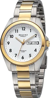 Image de Regent métal hommes montre quartz argent or bracelet métallique D2URF1446