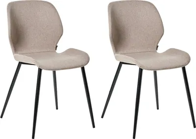 Produktbild von BELIANI Konzertstuhl 2er-Set taupe Polyesterpolsterung Eisenbeine Büromöbel modern