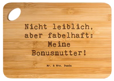 Produktbild von Mr. & Mrs. Panda Hackbrett Spruch Bonusmutter - Transparent - Geschenk, Liebe, Schneidebrett, Familienmitglieder, Familie, Frühstücksbrettchen, Elternteil, Wertschätzung