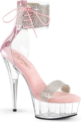 Produktbild von DELIGHT-627RS Damen Sandale von Pleaser, Transparent Rosa , EU 36, US 6