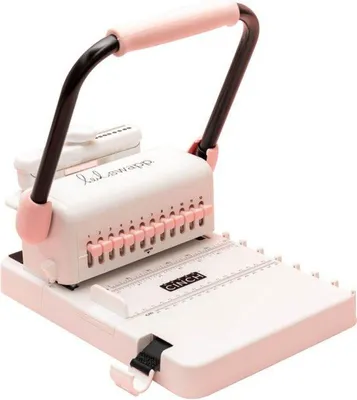 A binding machine on a white background.