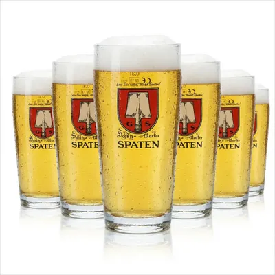 Produktbild von 6x Spaten Bier Glas 0,3l Becher Willi Gläser Brauerei Tumbler Löwen Wappen Beer