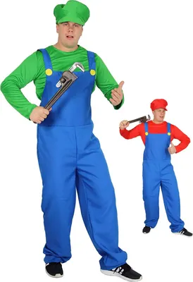 Produktbild von grünes Super Klempner Kostüm für Herren zu Karneval und Fasching, Größe:XXL