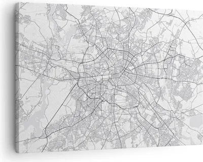 Produktbild von Bild auf Leinwand - Leinwandbild - Einteilig - Stadt Karte Berlin - 70x50cm - Wand Bild - Wanddeko - Wandbilder - Leinwanddruck - Bilder - Wanddekoration - Leinwand bilder - Wandbild - AA70x50-4681