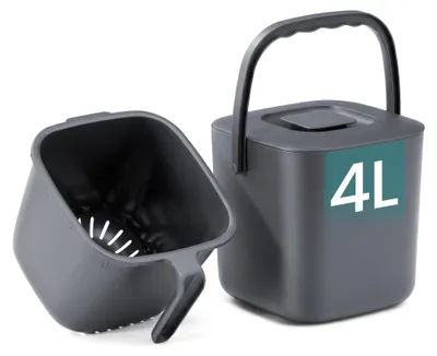 Produktbild von SONGMICS Biomülleimer Küche, 4 L Komposteimer mit Deckel, geruchsdicht – Dunkelgrau