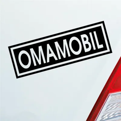 Produktbild von Auto Aufkleber Omamobil Oma Opa Enkel Familie Liebe 15x5 cm Schwarz Matt Sticker Heckscheibenaufkleber